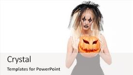  Presentation with black woman - Presentation theme having woman dressed in black widow background and a  colored foreground