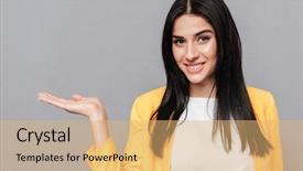  Presentation with black women beautiful woman - Presentation theme having woman dressed in yellow jacket background and a yellow colored foreground