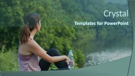  Presentation with water park - PPT layouts consisting of woman-drink-of-water background and a ocean colored foreground
