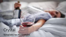  Presentation with drinking alcohol - Audience pleasing slide deck consisting of woman drinking alcohol at home backdrop and a  colored foreground