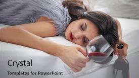  Presentation with drinking alcohol - Cool new theme with woman drinking alcohol at home backdrop and a light gray colored foreground