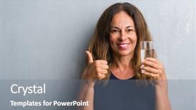  Presentation with drinking water - Beautiful slide deck featuring woman drinking glass of water backdrop and a  colored foreground