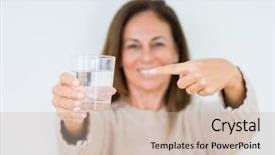  Presentation with child drinking water from glass - Cool new theme with woman drinking glass of water backdrop and a soft green colored foreground