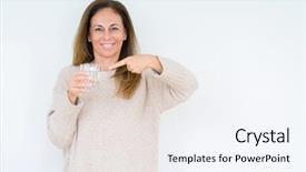  Presentation with drinking glass - PPT layouts enhanced with woman drinking glass of water background and a  colored foreground