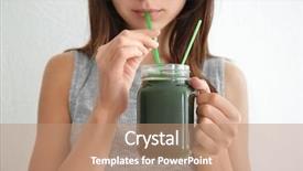  Presentation with spirulina - Colorful slide set enhanced with woman drinking spirulina cocktail backdrop and a coral colored foreground