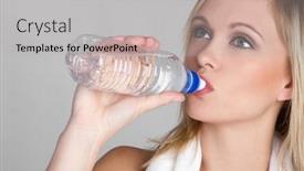  Presentation with drinking water - Colorful slide set enhanced with woman drinking water backdrop and a light gray colored foreground