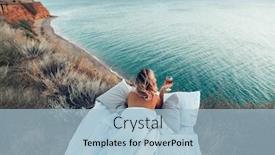  Presentation with bar drinks wine - Presentation enhanced with woman-drinking-wine-enjoying-view background and a light blue colored foreground