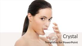  Presentation with clear water - Slides having woman drinks clear mineral water background and a lemonade colored foreground