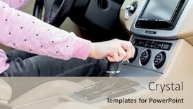  Presentation with gear - PPT layouts featuring woman-driver-hand-shifting background and a lemonade colored foreground