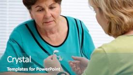  Presentation with hearing test - Slide deck consisting of woman during a hearing test background and a teal colored foreground