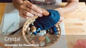 Presentation with mineral - Beautiful slides featuring woman-dusting-her-mineral-collection backdrop and a violet colored foreground