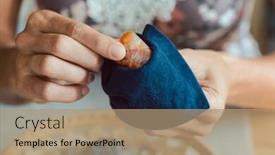  Presentation with mineral - Slide deck enhanced with woman-dusting-her-mineral-collection background and a coral colored foreground