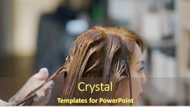  Presentation with hair salon - Cool new presentation with woman-dye-her-hair backdrop and a tawny brown colored foreground