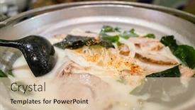  Presentation with ramen - Slides having woman-eat-a-bowl background and a lemonade colored foreground