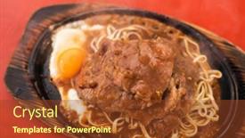  Presentation with eat - Presentation theme with woman-eat-taiwanese-night-market background and a tawny brown colored foreground