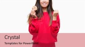  Presentation with chocolate chip cookie - Cool new presentation theme with woman eating chocolate chip cookie backdrop and a  colored foreground