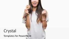  Presentation with chocolate chip cookie - Cool new presentation theme with woman eating chocolate chip cookie backdrop and a  colored foreground