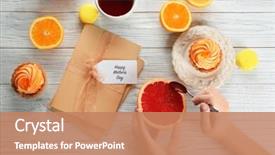  Presentation with gift - Presentation design featuring gift for mother's day background and a  colored foreground