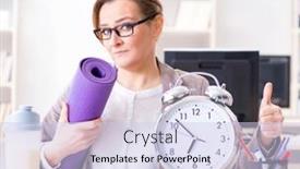  Presentation with sports - Amazing presentation having woman-employee-going-to-sports backdrop and a lemonade colored foreground