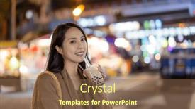  Presentation with bubble milk tea - Presentation enhanced with woman-enjoy-bubble-milk-tea background and a violet colored foreground