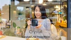  Presentation with coffee shop - Presentation enhanced with woman-enjoy-her-coffee background and a coral colored foreground