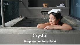  Presentation with hot springs - Slide deck consisting of woman enjoy hot springs background and a gray colored foreground