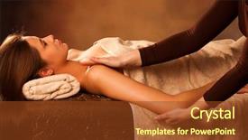  Presentation with reflexology foot massage spa foot - Beautiful presentation theme featuring woman enjoy in arm massage backdrop and a  colored foreground