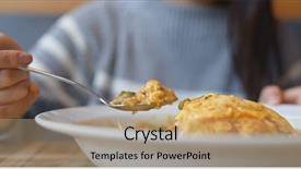  Presentation with curry - Beautiful theme featuring woman enjoy the omelette curry backdrop and a coral colored foreground