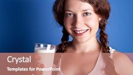  Presentation with beautiful black women smiling - Presentation design enhanced with woman enjoying a glass milk background and a coral colored foreground