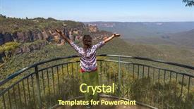  Presentation with australia - Slide deck having woman enjoying her freedom background and a tawny brown colored foreground