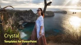  Presentation with indonesia - Beautiful PPT theme featuring woman-enjoying-view-of-diamond backdrop and a tawny brown colored foreground