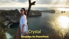  Presentation with diamond - PPT theme featuring woman-enjoying-view-of-diamond background and a tawny brown colored foreground