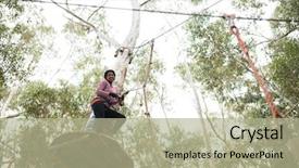  Presentation with adventure - PPT layouts enhanced with woman enjoying zip line adventure background and a  colored foreground