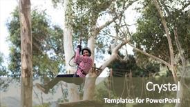  Presentation with adventure - Audience pleasing theme consisting of woman enjoying zip line adventure backdrop and a  colored foreground