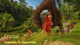  Presentation with bali - PPT layouts with woman-enyoing-wiew-of-tegalalang background and a tawny brown colored foreground