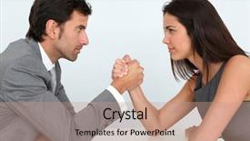  Presentation with equality - Presentation with woman equality - business people and professional parity background and a coral colored foreground