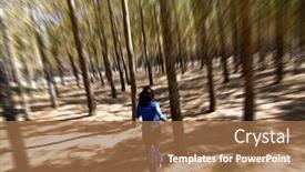  Presentation with danger - Amazing presentation having woman escaping from unrevealed danger through the woods backdrop and a coral colored foreground