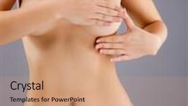  Presentation with breast - Colorful slide set enhanced with woman examining her breast backdrop and a coral colored foreground