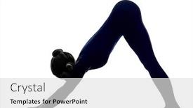  Presentation with shadow - Slides featuring woman-exercising-adho-mukha-svanasana background and a light gray colored foreground