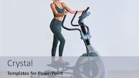  Presentation with gym junior - Presentation design featuring woman-exercising-at-the-gym background and a light blue colored foreground