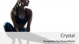  Presentation with fitness - PPT theme with woman exercising fitness weights excercis background and a white colored foreground
