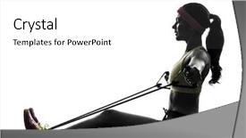  Presentation with resistance - Presentation theme consisting of woman exercising fitness workout resistance background and a white colored foreground