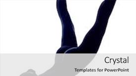  Presentation with peacock - Theme enhanced with woman exercising mayurasana peacock pose yoga silhouette shadow white background background and a white colored foreground