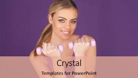 Presentation with woman diversity women socialize unity - Cool new PPT layouts with woman exercising with dumbbell free backdrop and a coral colored foreground