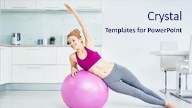  Presentation with exercise kids kid doing fitness - Colorful PPT layouts enhanced with woman exercising with fitness ball backdrop and a  colored foreground