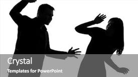  Presentation with violence woman - Colorful slides enhanced with woman expressing domestic violence backdrop and a gray colored foreground