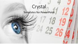  Presentation with eye wash - Slide set featuring woman eye and calendar page background and a white colored foreground