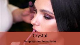  Presentation with eye brows - Slide set with woman eye with beautiful shades background and a red colored foreground