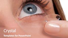  Presentation with contact lens - Cool new presentation theme with beautiful red leaves on concrete background backdrop and a tawny brown colored foreground