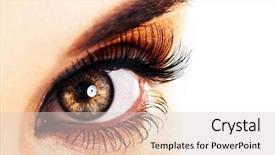  Presentation with eyelashes - Cool new theme with woman eye with long eyelashes backdrop and a lemonade colored foreground